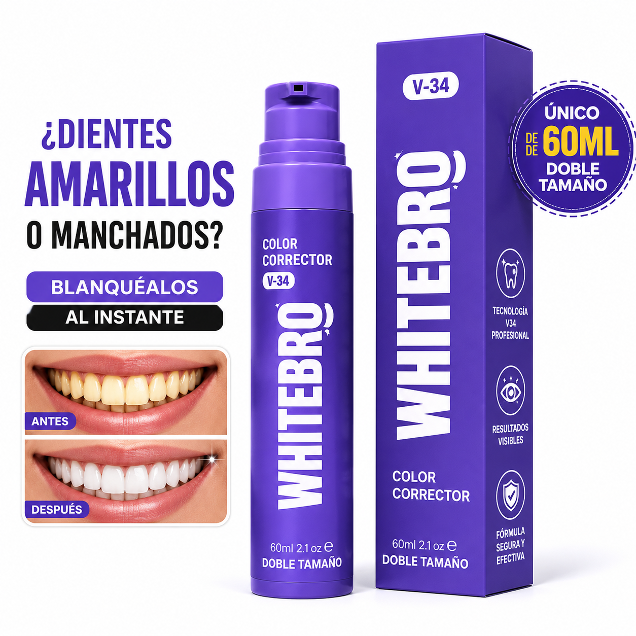 Blanqueador Dental V34 Whitebro