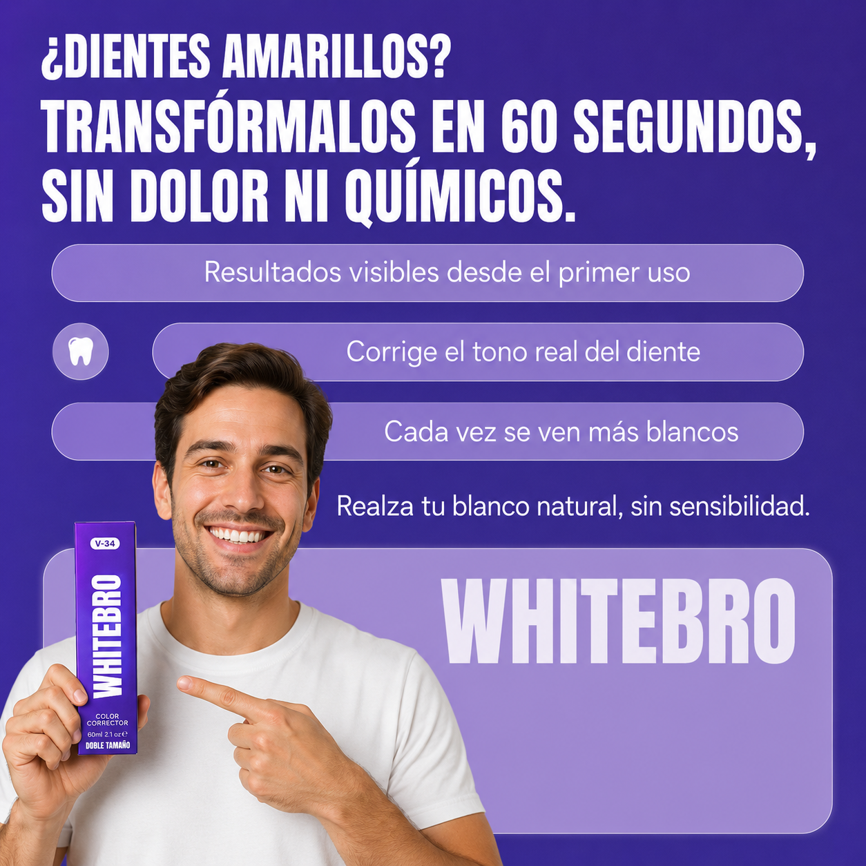 Blanqueador Dental V34 Whitebro